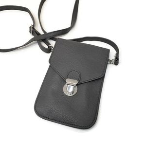 Gray Crossbody Cell Phone Wallet, New